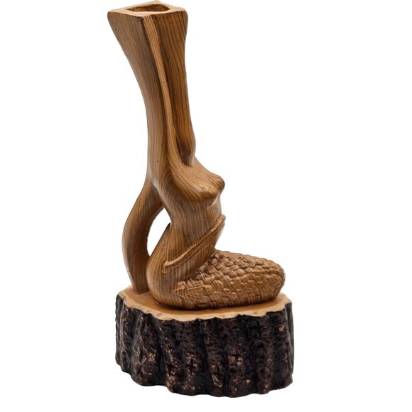 Vintage Mid-Century Art Deco Mermaid & Pinup Sculptures–Faux Wood Ceramic Vases - Picture 3 of 10